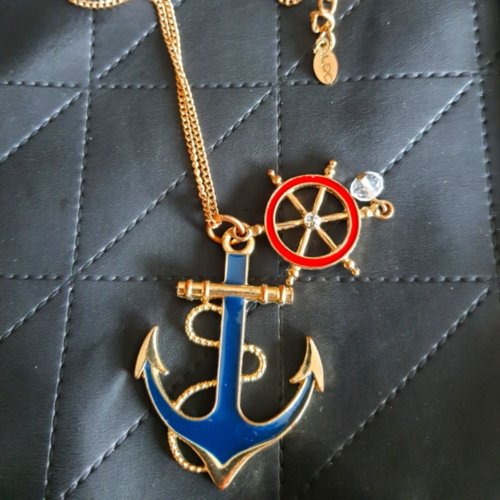Blue+Red Nautical Sweater Necklace